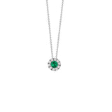 Emerald Diamond Necklace-Emerald Diamond Necklace - P6651-EM