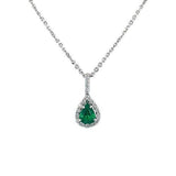 Emerald Diamond Pendant and Chain-Emerald Diamond Pendant and Chain -