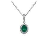 Emerald Diamond Pendant and Chain -