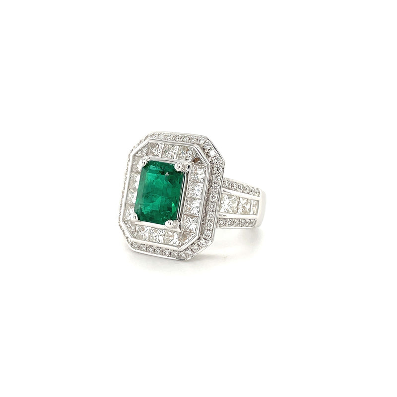 Emerald Diamond Ring-Emerald Diamond Ring - EREDW00073