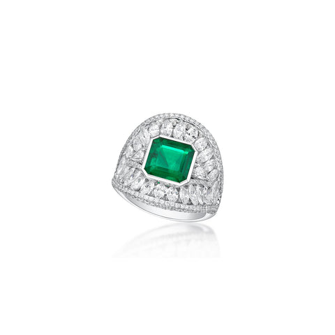 Emerald Diamond Ring-Emerald Diamond Ring - ERKHN00190