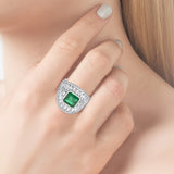 Emerald Diamond Ring-Emerald Diamond Ring - ERKHN00190