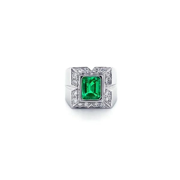 Emerald Diamond Ring - ERNEL00055