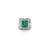 Emerald Diamond Ring-Emerald Diamond Ring - ERNEL00055
