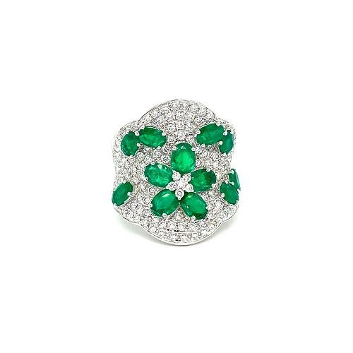 Emerald Diamond Ring-Emerald Diamond Ring -