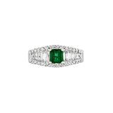 Emerald Diamond Ring-Emerald Diamond Ring - ERNEL00224