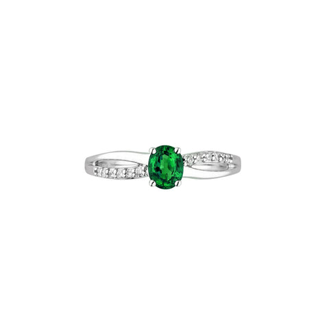 Emerald Diamond Ring - ERNEL00232