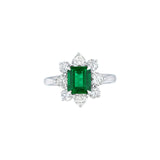 Emerald Diamond Ring-Emerald Diamond Ring - ERNEL00257