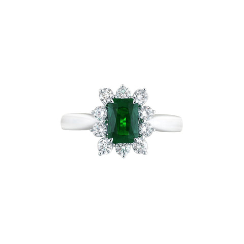 Emerald Diamond Ring-Emerald Diamond Ring - ERNEL00265