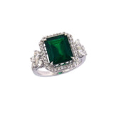 Emerald Diamond Ring-Emerald Diamond Ring - ERNEL00273