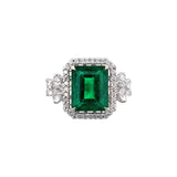 Emerald Diamond Ring-Emerald Diamond Ring - ERNEL00273