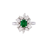 Emerald Diamond Ring-Emerald Diamond Ring - ERNEL00281
