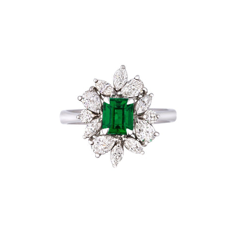 Emerald Diamond Ring - ERNEL00281