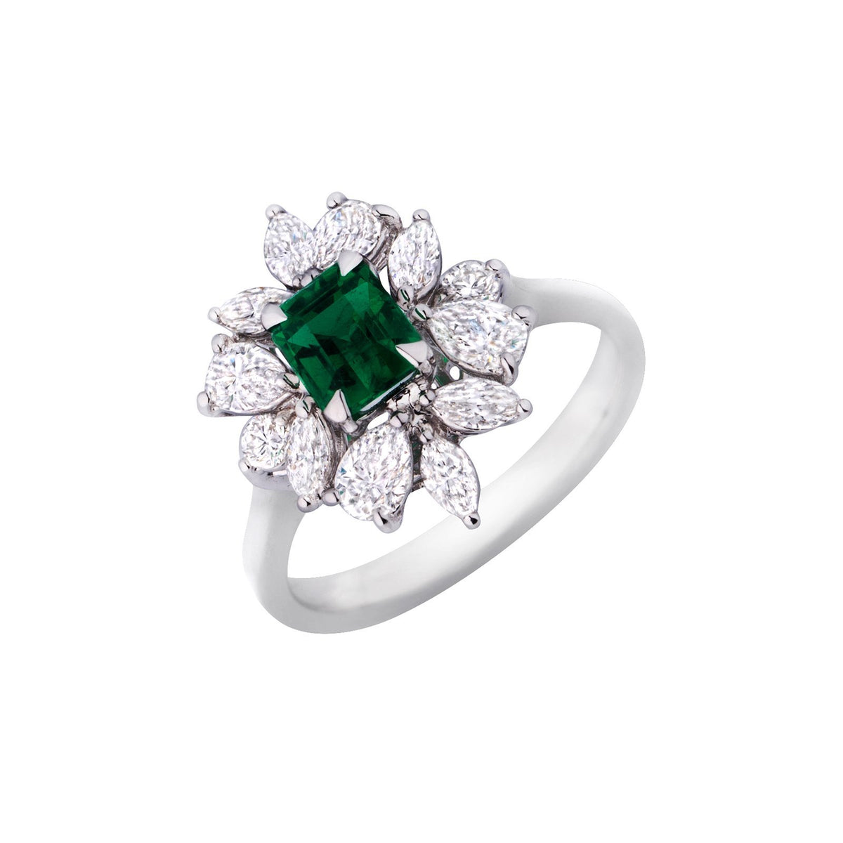 Emerald Diamond Ring - ERNEL00281