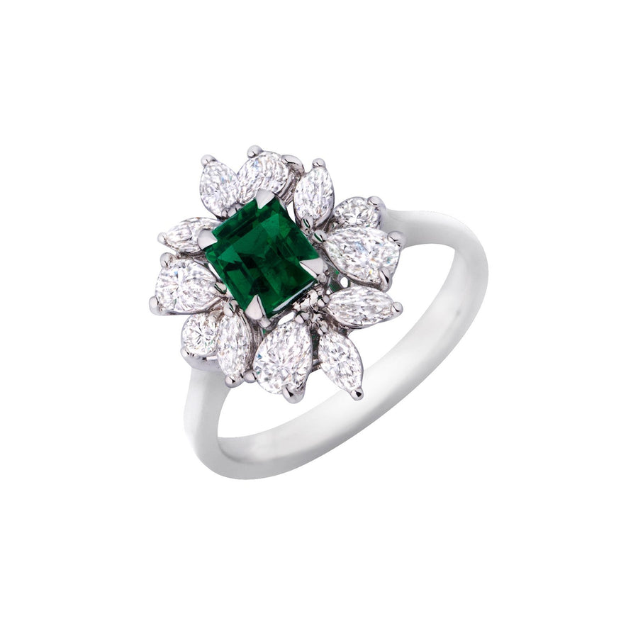Emerald Diamond Ring - ERNEL00281