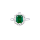 Emerald Diamond Ring-Emerald Diamond Ring - ERNEL00315
