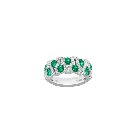 Emerald Diamond Ring-Emerald Diamond Ring - R6234-EM