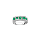 Emerald Diamond Ring-Emerald Diamond Ring - R6578-EM