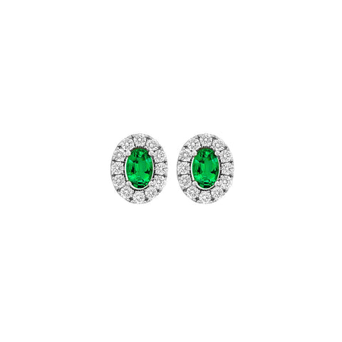 Emerald Diamond Stud Earrings - EESPK00091