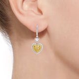 Fancy Color Dangling Heart Diamond Earrings - 81012E8WFD01
