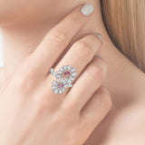Fancy Color Flower Diamond Ring - 80781R8WPD01