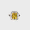 yellow sapphire diamond ring, fine jewelry