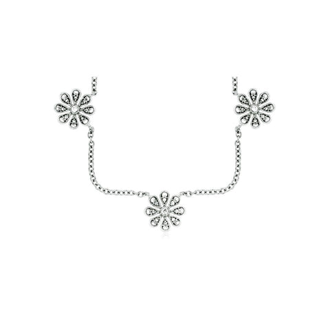 Floral Diamond Necklace-Floral Diamond Necklace -