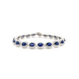 Floral Motif Sapphire Diamond Bracelet - SBEDW00174