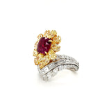 Floral Ruby Diamond Ring - RRDMR00037