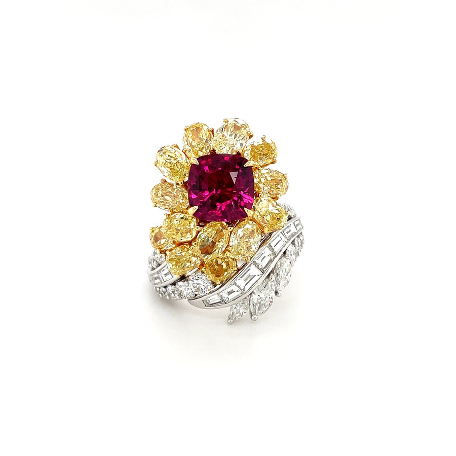 Floral Ruby Diamond Ring - RRDMR00037