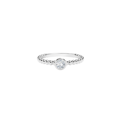 De Beers Forevermark Tribute™ Collection Bezel Diamond Shank Stackable Ring-Forevermark Diamond Ring -