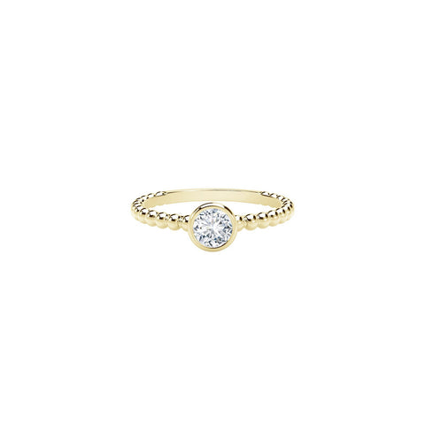 De Beers Forevermark Tribute™ Collection Bezel Diamond Shank Stackable Ring-Forevermark Diamond Ring -