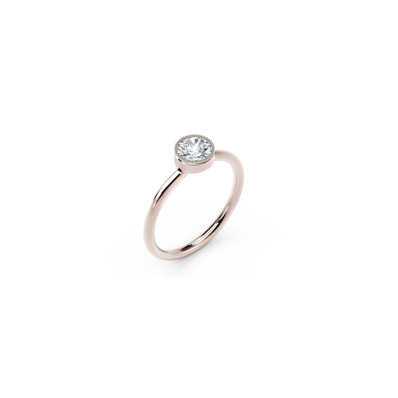 De Beers Forevermark Tribute™ Collection Bezel Diamond Shank Stackable Ring-Forevermark Diamond Ring -