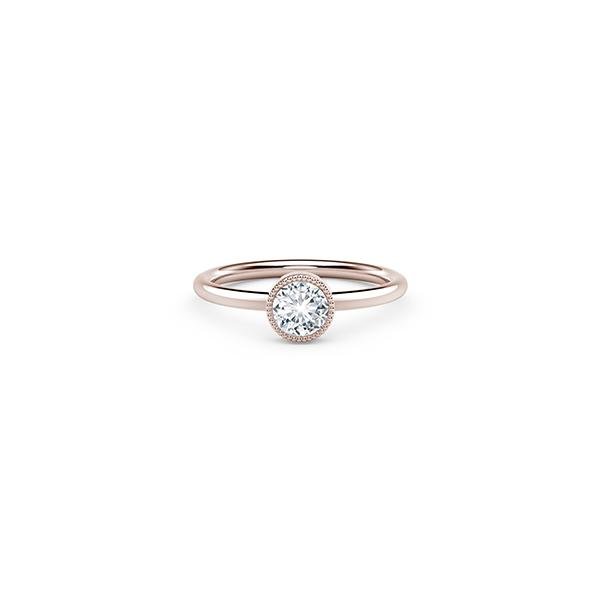 De Beers Forevermark Tribute™ Collection Bezel Diamond Shank Stackable Ring-Forevermark Diamond Ring -