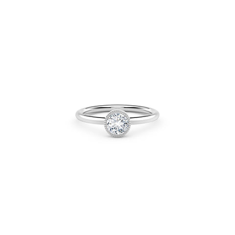 De Beers Forevermark Tribute™ Collection Bezel Diamond Shank Stackable Ring-Forevermark Diamond Ring -