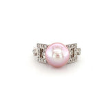 Freshwater Cultured Pearl Diamond Ring -