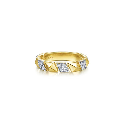 Gabriel & Co. Alternating Pavé Diamond and Pyramid Ring - LR51920Y45JJ