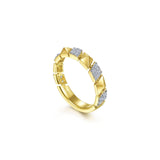 Gabriel & Co. Alternating Pavé Diamond and Pyramid Ring-Gabriel & Co. Alternating Pavé Diamond and Pyramid Ring - LR51920Y45JJ