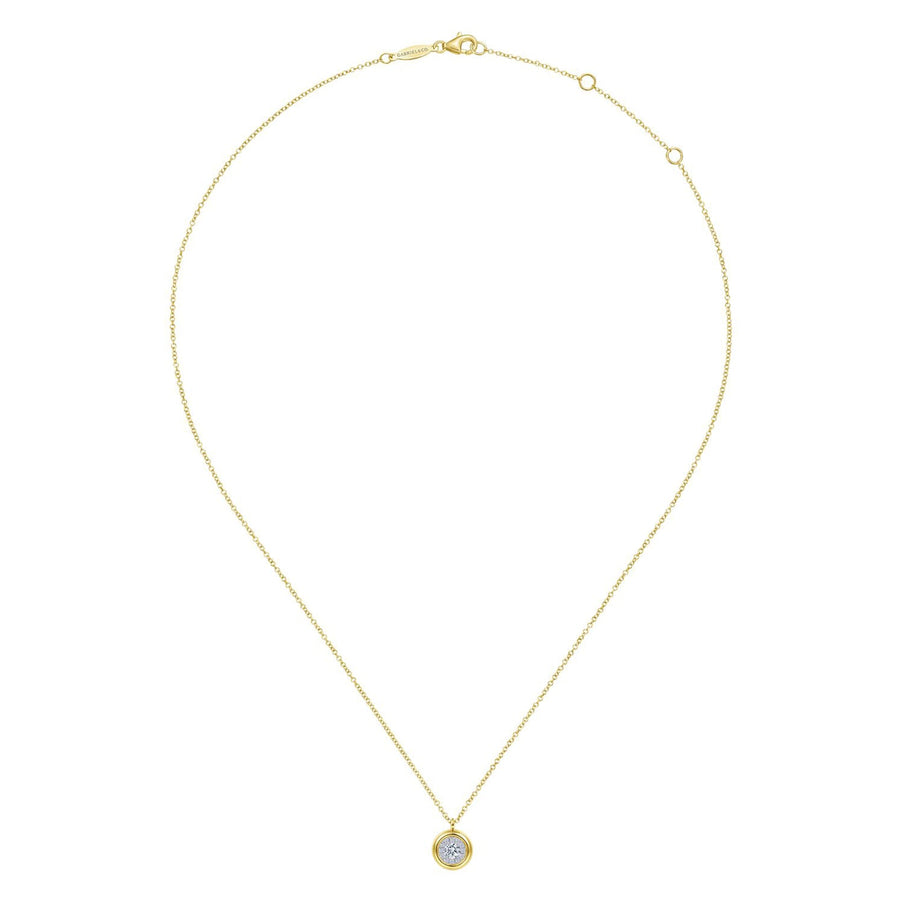 Gabriel & Co. Bezel Set Diamond Pendant Necklace - NK6617Y45JJ