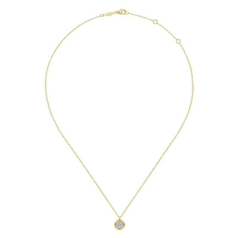 Gabriel & Co. Bezel Set Diamond Pendant Necklace-Gabriel & Co. Bezel Set Diamond Pendant Necklace - NK6617Y45JJ