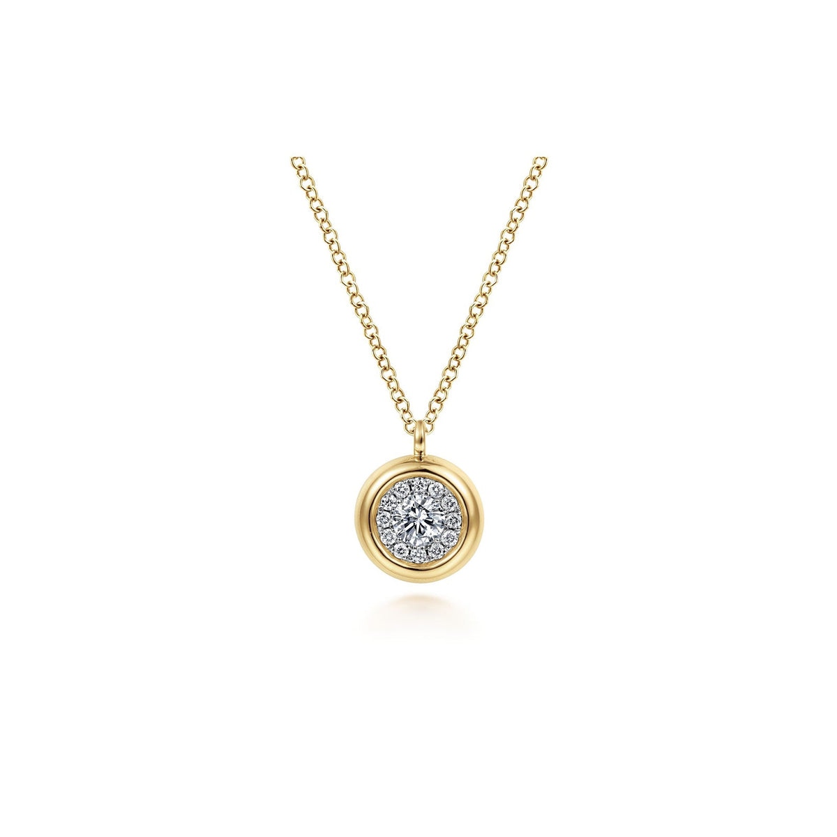 Gabriel & Co. Bezel Set Diamond Pendant Necklace - NK6617Y45JJ