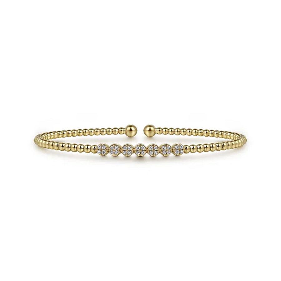 Gabriel & Co. Bujukan Bead and Cluster Diamond Bangle - BG4116-6Y45JJ