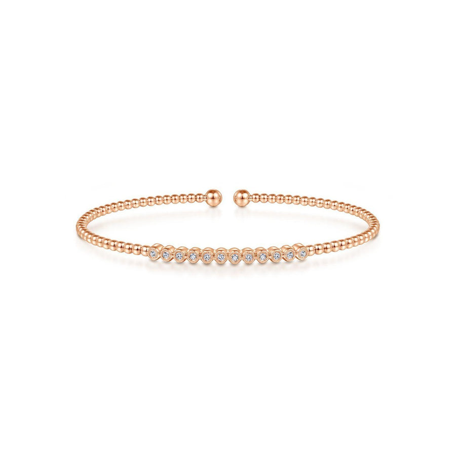 Gabriel & Co. Bujukan Bead Cuff Bracelet with Bezel Set Diamond Stations - BG4118K45J