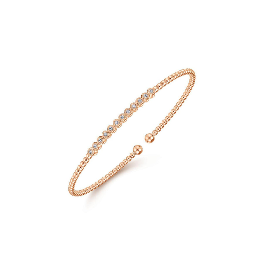 Gabriel & Co. Bujukan Bead Cuff Bracelet with Bezel Set Diamond Stations - BG4118K45J