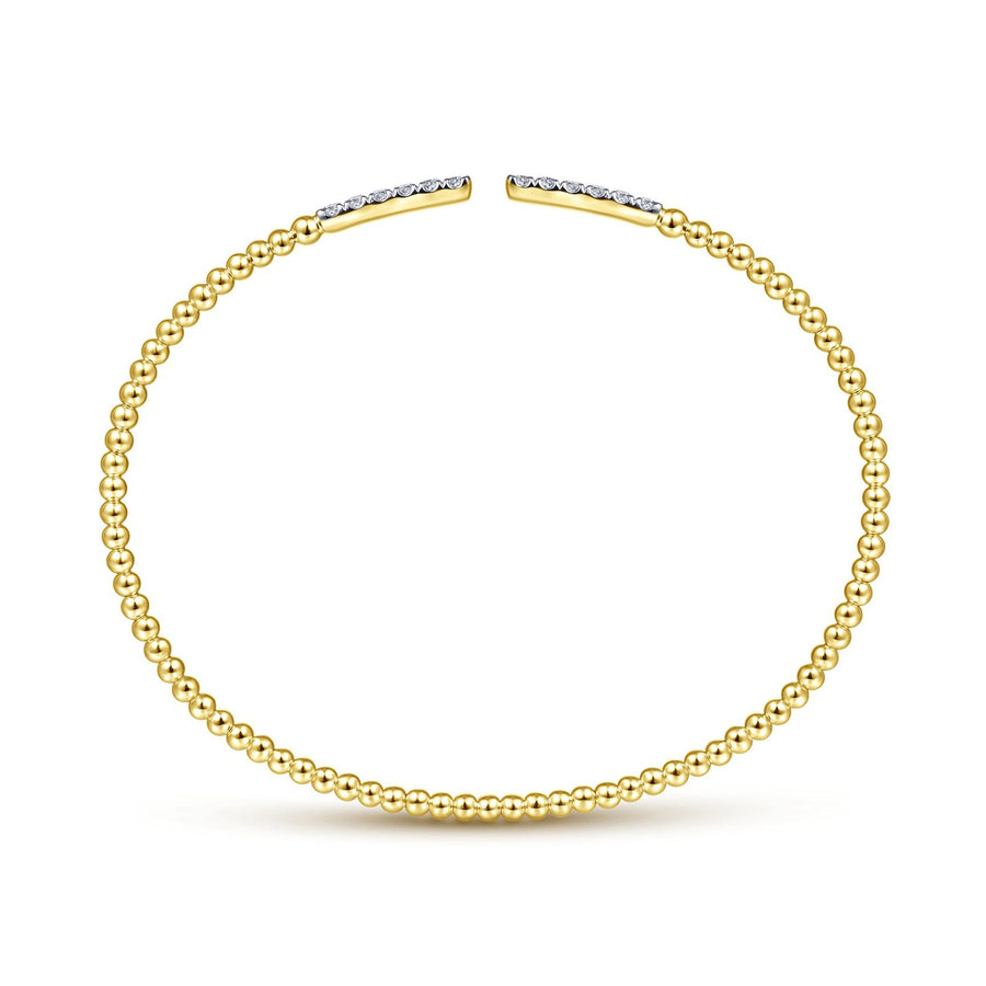 Gabriel & Co. Bujukan Bead Cuff Bracelet with Diamond Pavé Bars - BG4218-6Y45JJ
