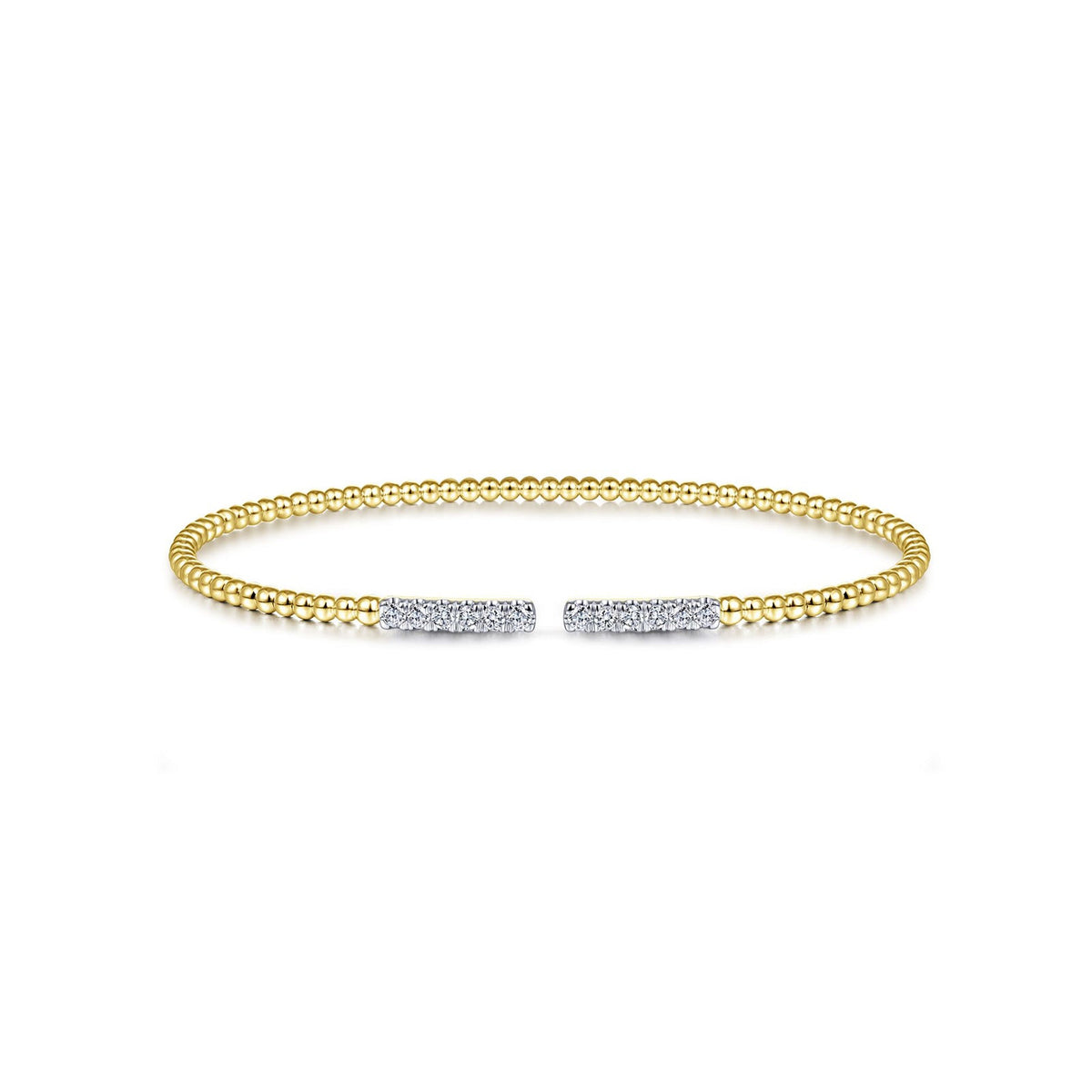Gabriel & Co. Bujukan Bead Cuff Bracelet with Diamond Pavé Bars - BG4218-6Y45JJ