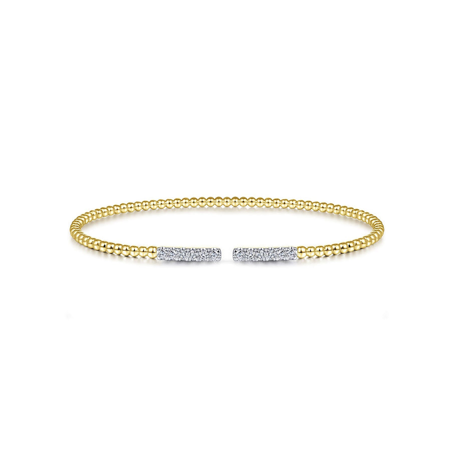 Gabriel & Co. Bujukan Bead Cuff Bracelet with Diamond Pavé Bars - BG4218-6Y45JJ