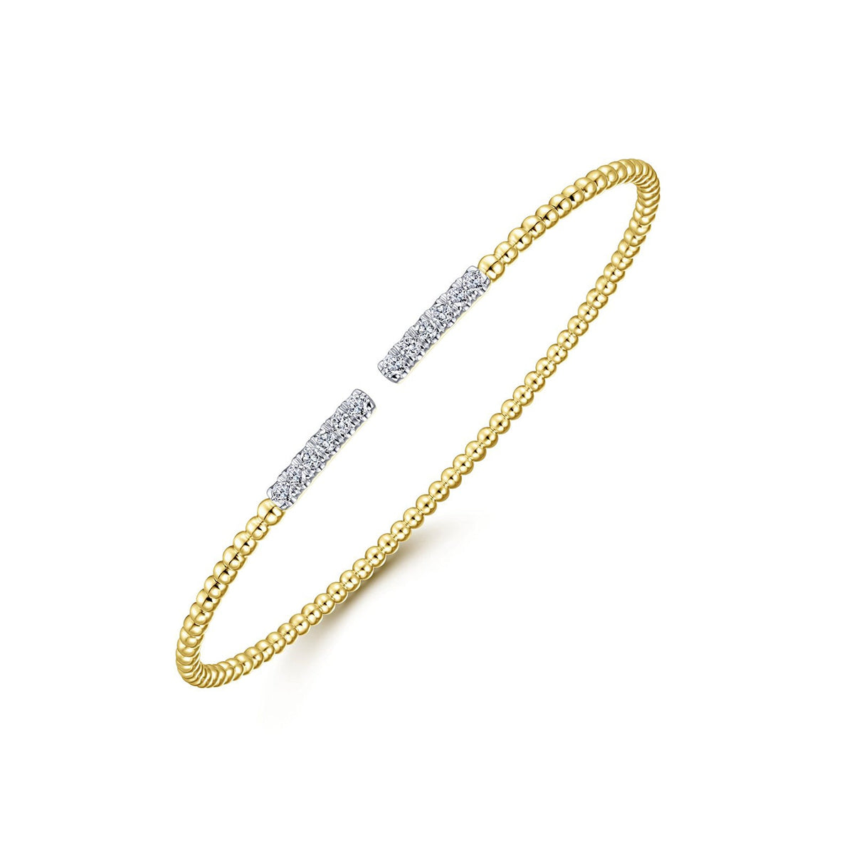 Gabriel & Co. Bujukan Bead Cuff Bracelet with Diamond Pavé Bars - BG4218-6Y45JJ