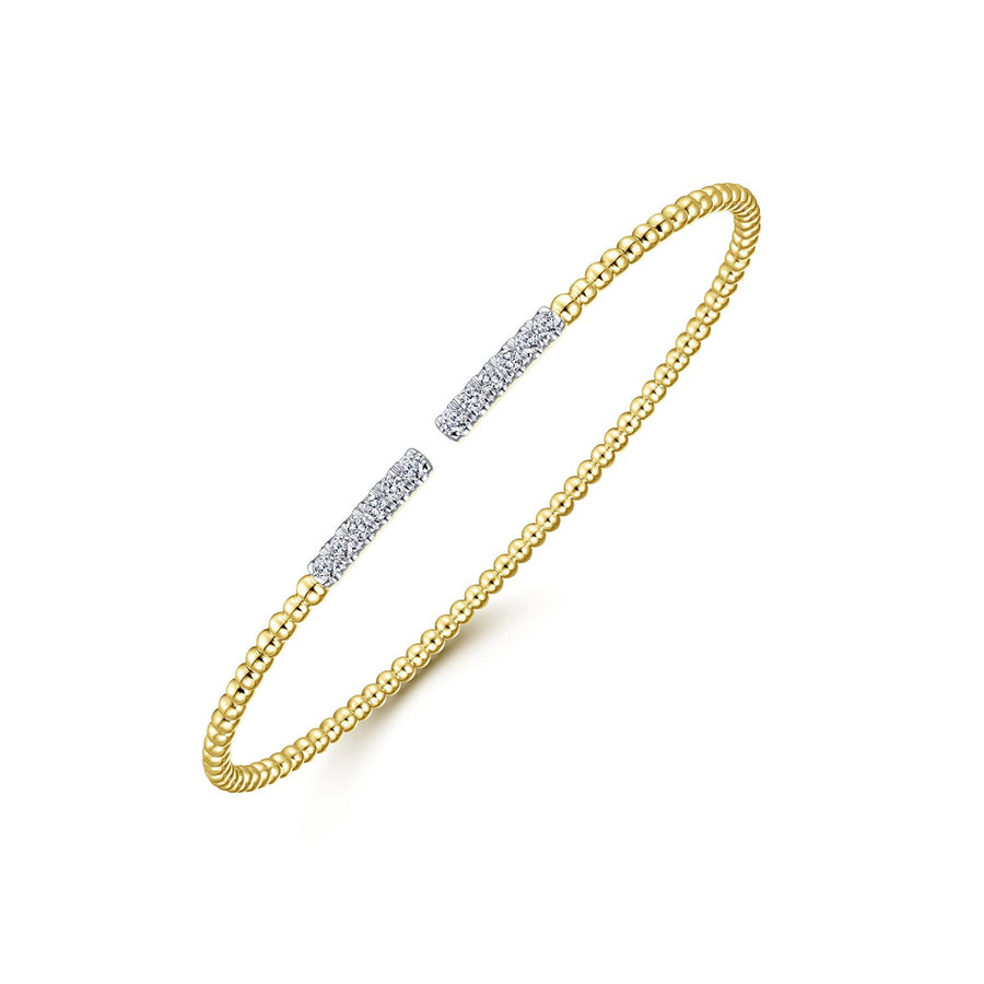 Gabriel & Co. Bujukan Bead Cuff Bracelet with Diamond Pavé Bars - BG4218-6Y45JJ