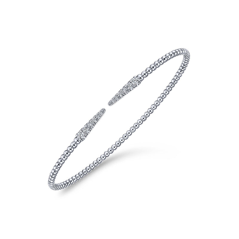 Gabriel & Co. Bujukan Bead Cuff Bracelet with Diamond Pavé Spikes-Gabriel & Co. Bujukan Bead Cuff Bracelet with Diamond Pavé Spikes - BG4216-6W45JJ